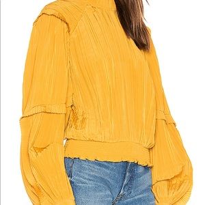 Joie Paityn Pleated with Ruffle Trim Blouse